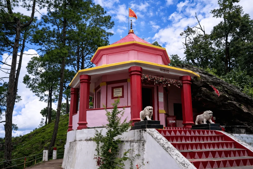 Kasar Devi Temple Almora Uttarakhand with Himalayan peaks view