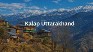 Kalap Uttarakhand village view with snow mountains