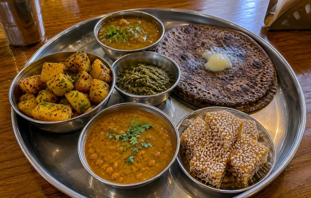 Dharchula Kumaoni thali aloo gutke mandua roti bhang chutney bal mithai local food