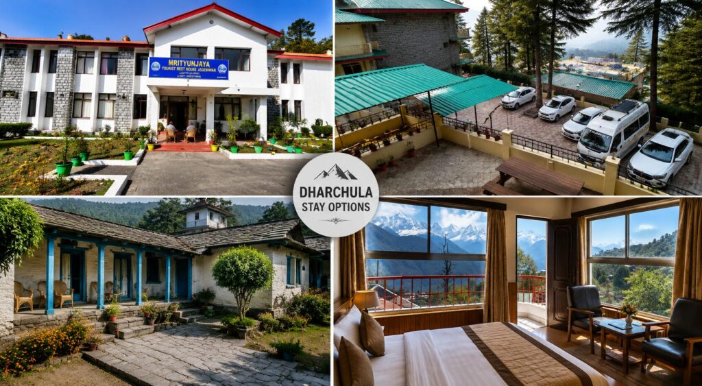 Dharchula Uttarakhand stay options KMVN rest house hotel room mountain view